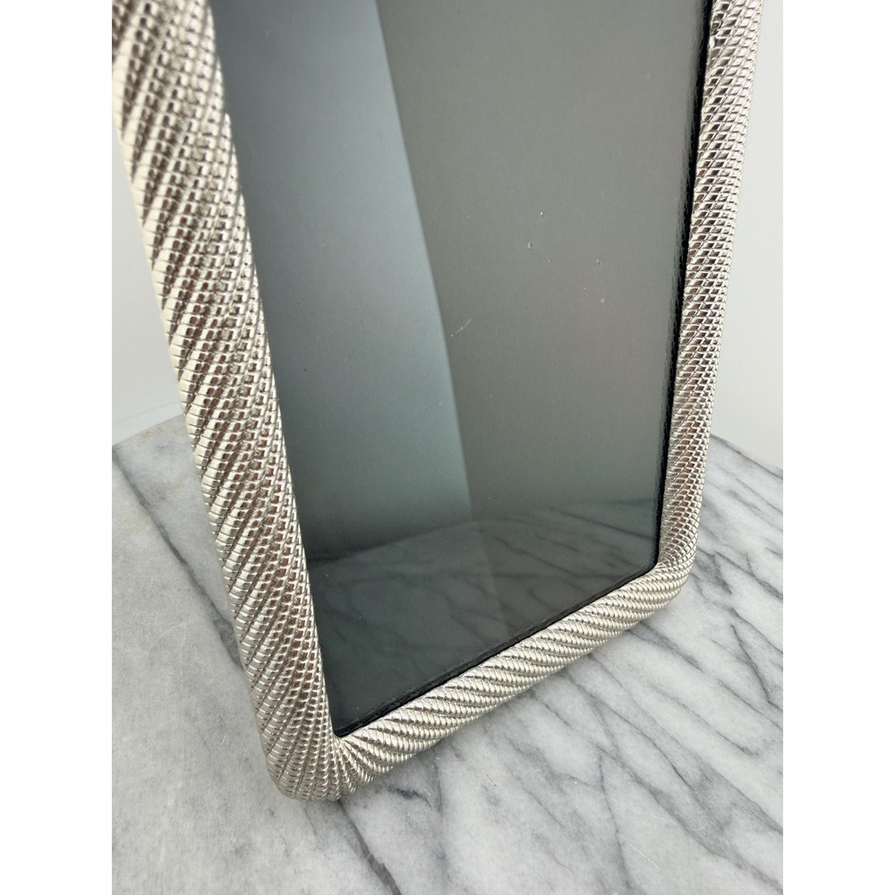 Vintage Silver Tone Rope Picture Frame Equestrian Nautical Preppy Home Office - Picture 3 of 12